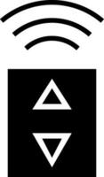 black and white wifi signal with button. vector