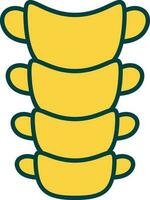 Flat Style Yellow Spine Icon Or Symbol. vector