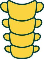 Flat Style Yellow Spine Icon Or Symbol. vector