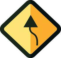 Black And Yellow Reverse Left Turn Icon In Flat Style. vector