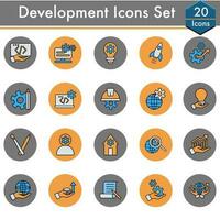 Colorful Set Of Development Icon In Flat Style. vector