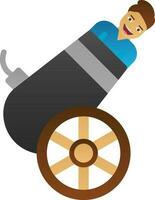 Human cannonball Vector Icon Design