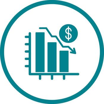 gráfico abajo vector icono