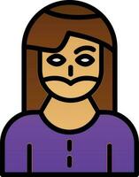 Bearded woman Vector Icon Design