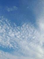 The white clouds on the blue sky are perfect for the background.  Skyscape on Lombok Island, Indonesia photo
