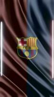 golvend fc Barcelona vlag telefoon achtergrond of sociaal media sharing vrij video