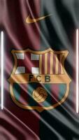 Waving FC Barcelona Flag Phone background or social media sharing Free Video