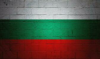 Bulgarian flag painted on a wall photo