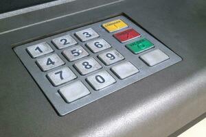 Close-up on an ATM keypad photo