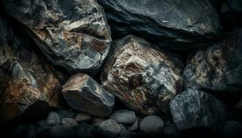 Solid granite boulder, rough texture, no people generated by AI photo