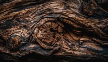 Abstract textured effect on old tree trunk generated by AI photo