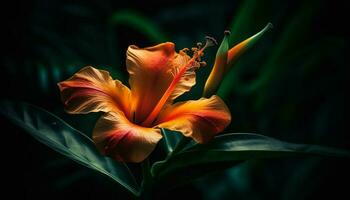 Vibrant hibiscus blossom, elegance in nature design generated by AI photo