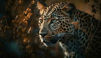 Majestic big cats in the wild, danger lurks generated by AI photo