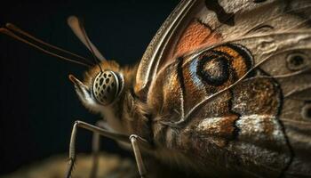 Macro beauty in nature Multi colored butterfly wing generated by AI photo