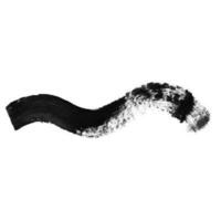 Black wavy brush stroke isolated on a white background. Stock design element photo