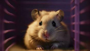 Fluffy rodent pets, cute and curious generated by AI photo