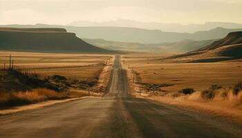 Driving through Monument Valley, extreme beauty vanishing generated by AI photo