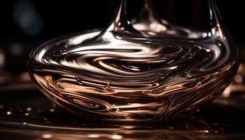 Smooth chocolate pouring, creating abstract patterns generated by AI photo