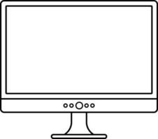 Icon of led television or monitor in stroke. vector