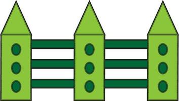Fence in green color. vector