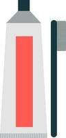 Toothpaste and toothbrush icon in flat style. vector