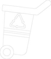 Line art isolated delivery trolley. vector