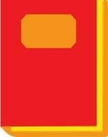 Red cover of study book icon in isolated. vector