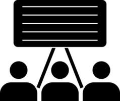 Character of student sitting front of blackboard. vector