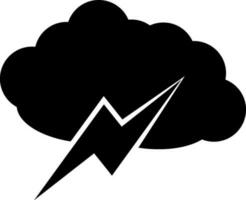 Nature concept, cloud with thunder in black and white color. vector