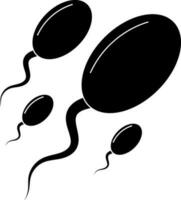 Black sperms on white background. vector