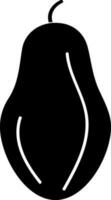 Pear in black color. vector