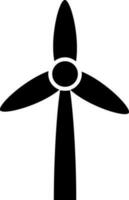 Black windmill on white background. vector