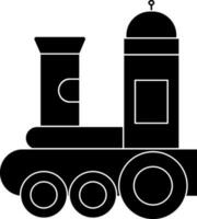 negro y blanco tren en plano estilo. vector