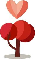 Isolated Circle Tree With Heart Icon. vector