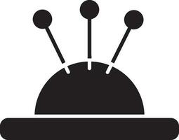 black and white style of pin cushion icon in flat style. vector