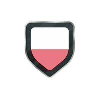 Grey shield of Poland flag. vector