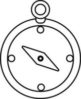 Compass in black and white color. vector