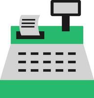 Flat illustration of electronic cash register machine. vector