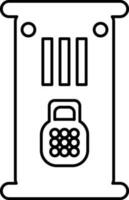 Locker illustration with lock icon. vector