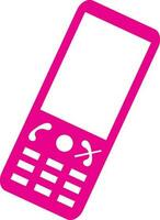 Illustration of pink mobile phone. vector