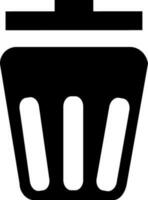 Illustration of black dustbin icon. vector