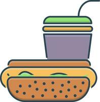 color icon for fast food vector