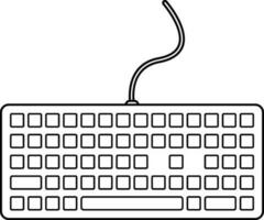 Isolated keyboard in line art illustration. vector