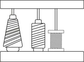 Line art skein thread stand for embroidery machines. vector