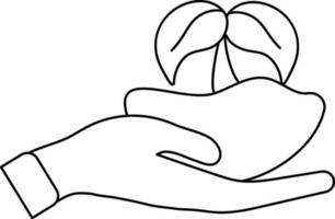 Human hand holding plant for Save Tree concept. vector