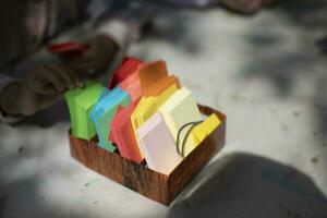 Colored paper. Paper. Pieces of cardboard. photo