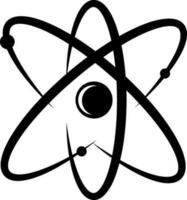 Illustration of atom icon in black color. vector