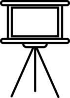 Black line art board on tripod. vector