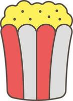 Colorful Popcorn Box Icon. vector