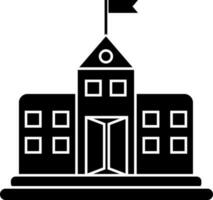 Flat style Black and White university building icon. vector
